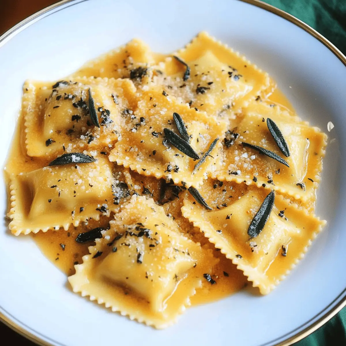 Savory Butternut Squash Ravioli with Brown Butter Sage Sauce Recipe