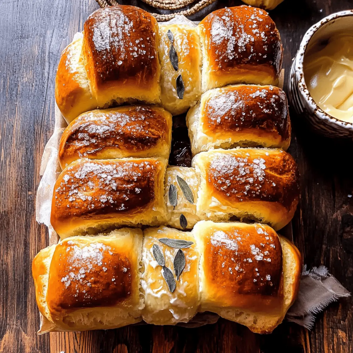 Salted Sage Honey Butter Brioche Rolls