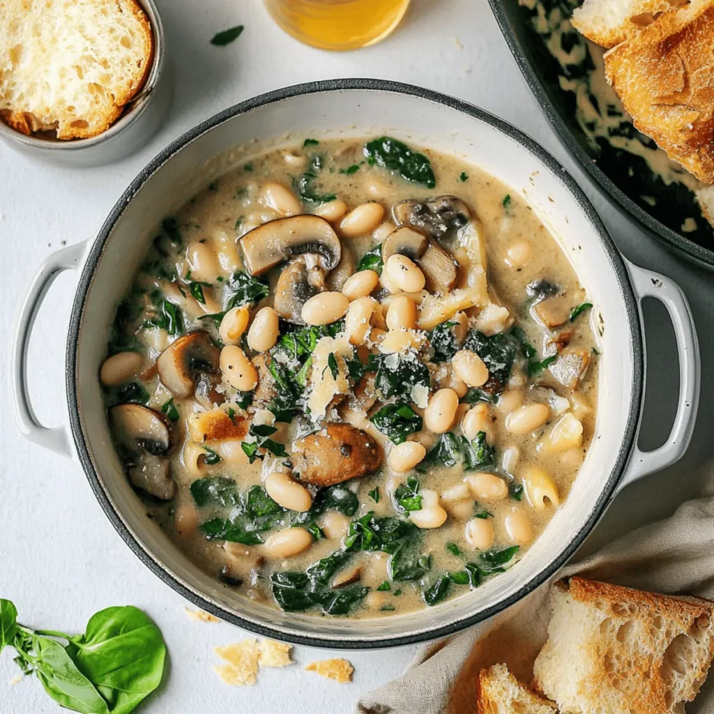 One-Pot Mushroom & White Bean Pasta