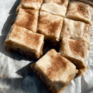 Apple Cinnamon Blondies with Maple Cream Cheese Frosting