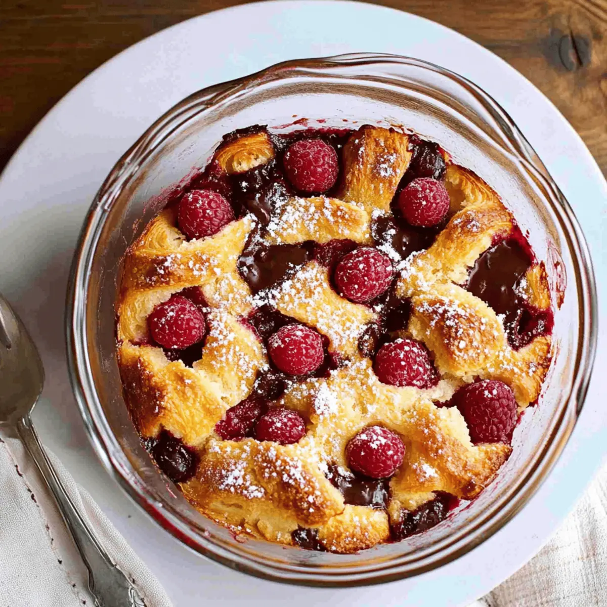 Decadent Chocolate & Raspberry Croissant Pudding Recipe