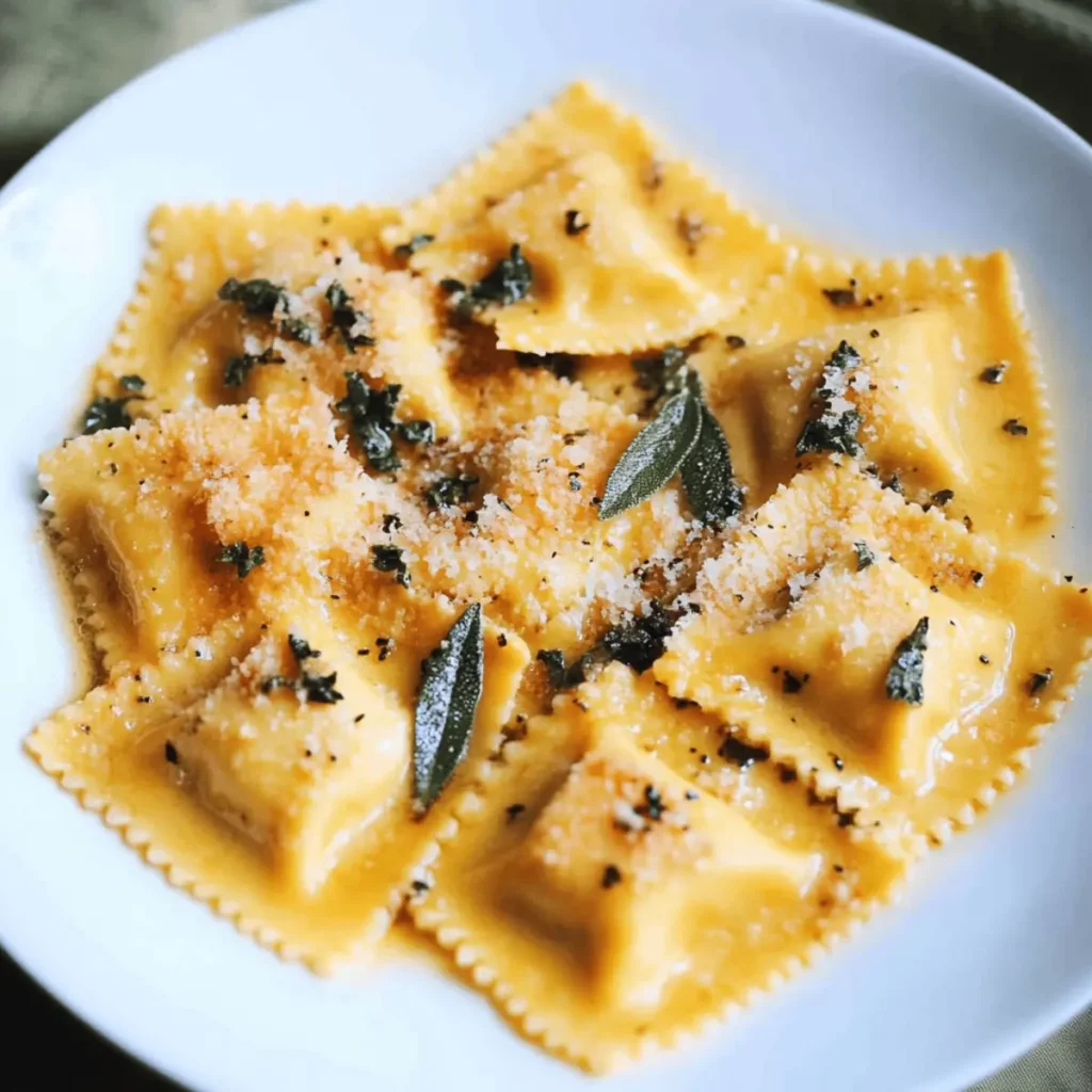 Savory Butternut Squash Ravioli with Brown Butter Sage Sauce