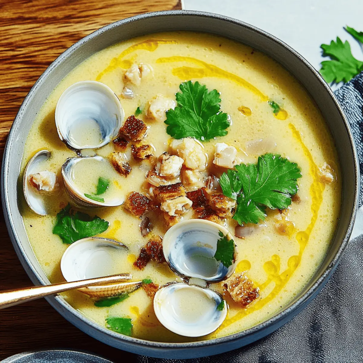 Delicious Clam Chowder with Anchovy Croutons Recipe to Savor