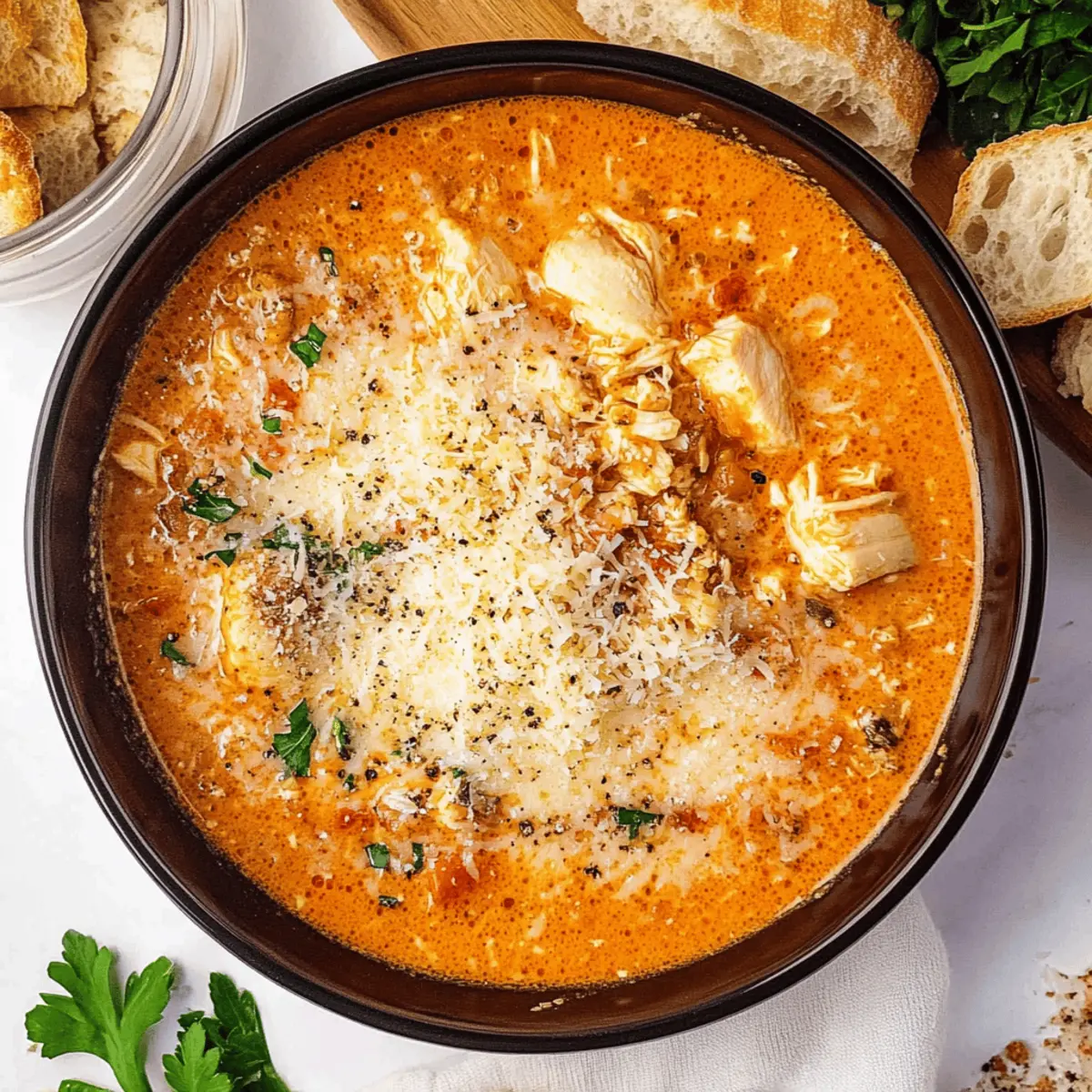 Creamy Crock Pot Chicken Parmesan Soup Recipe for Cozy Nights