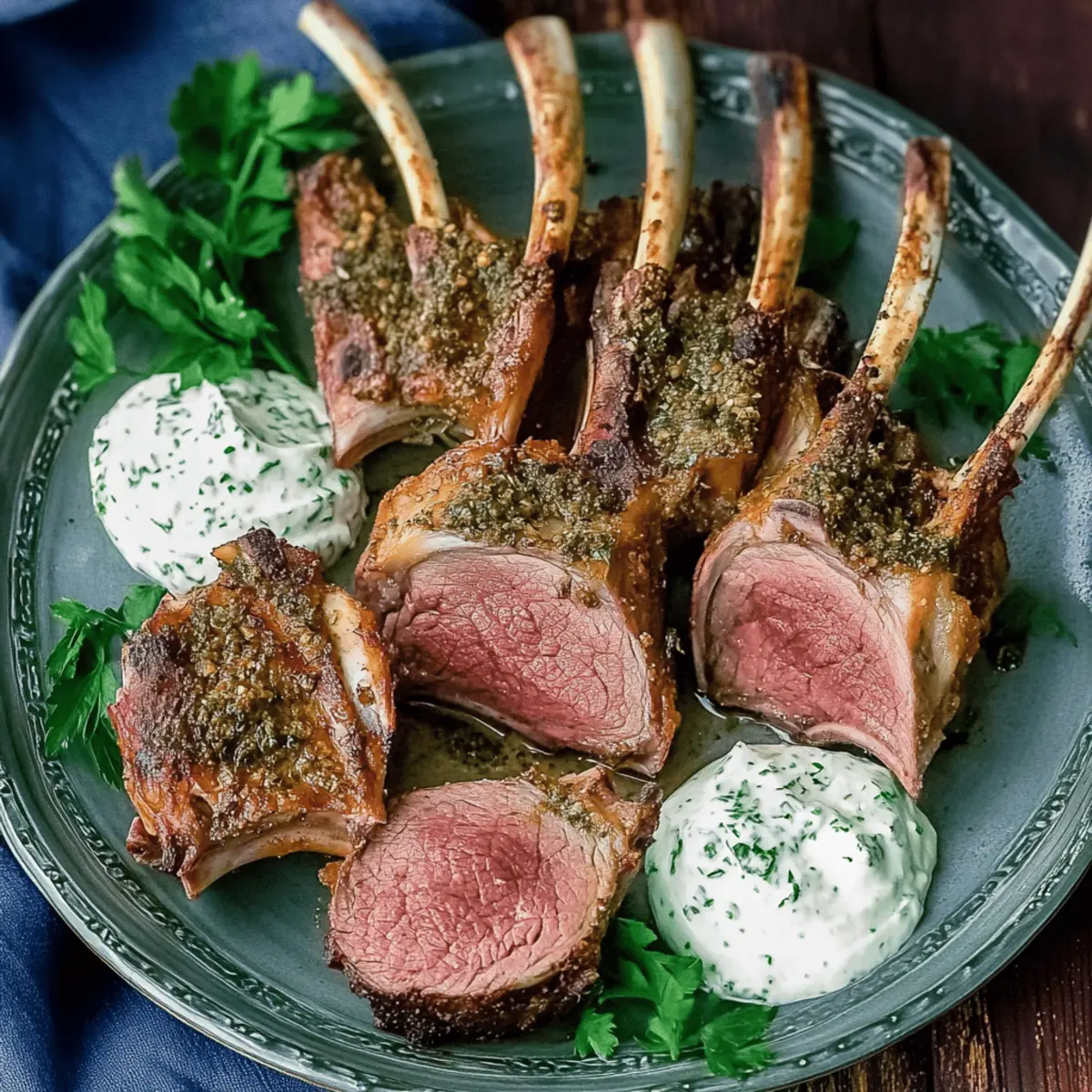 Herb-Crusted Rack of Lamb with Garlic and Fresh Herbs Recipe