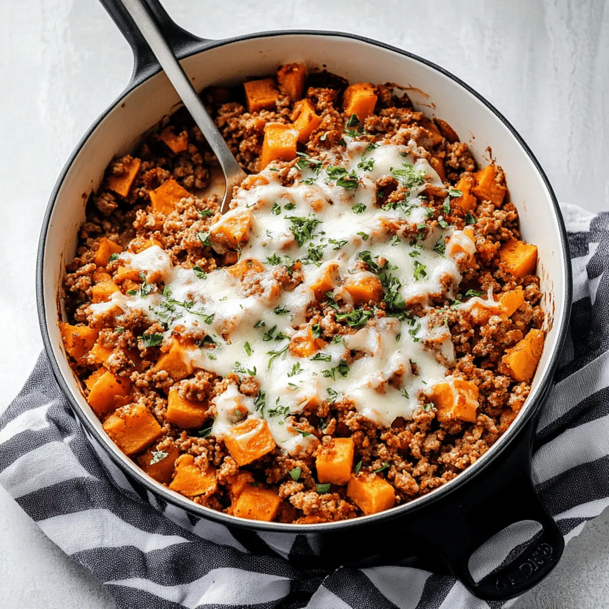 Easy Ground Turkey Sweet Potato Casserole Skillet Recipe