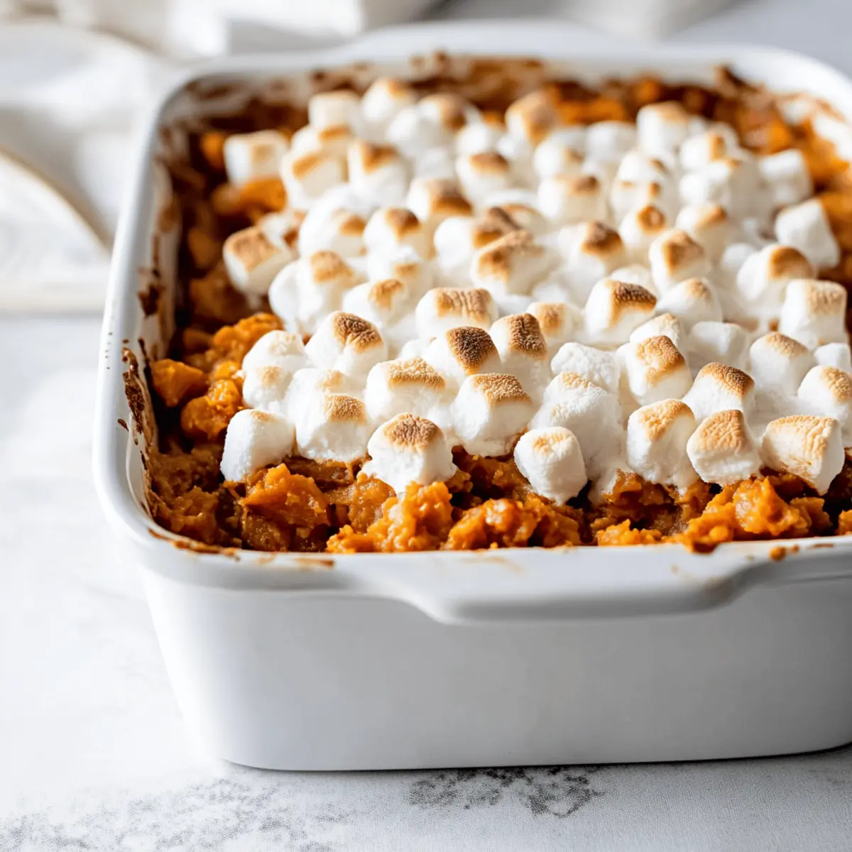 Delicious Sweet Potato Casserole with Marshmallows and Pecans