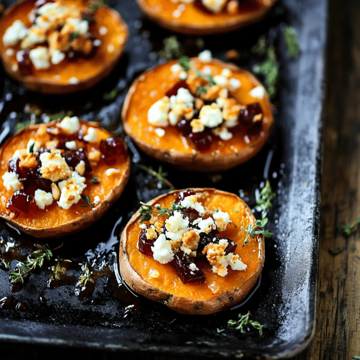 Delicious Sweet Potato Rounds with Honey & Feta Crumble Recipe