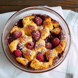 Chocolate & Raspberry Croissant Pudding