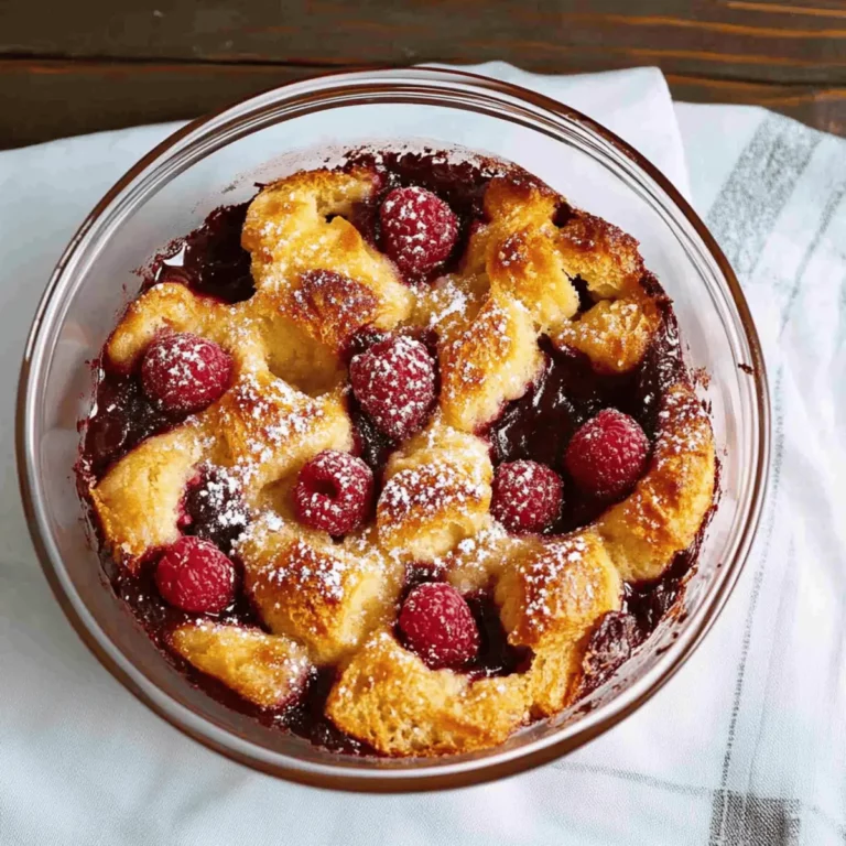 Chocolate & Raspberry Croissant Pudding