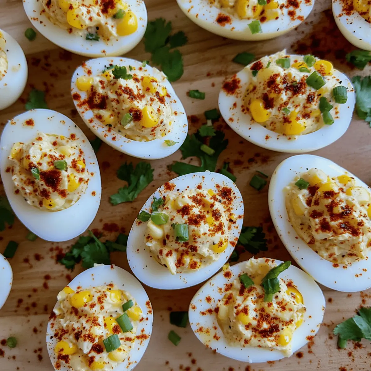 Mexican Street Corn Deviled Eggs with a Korean Twist Recipe