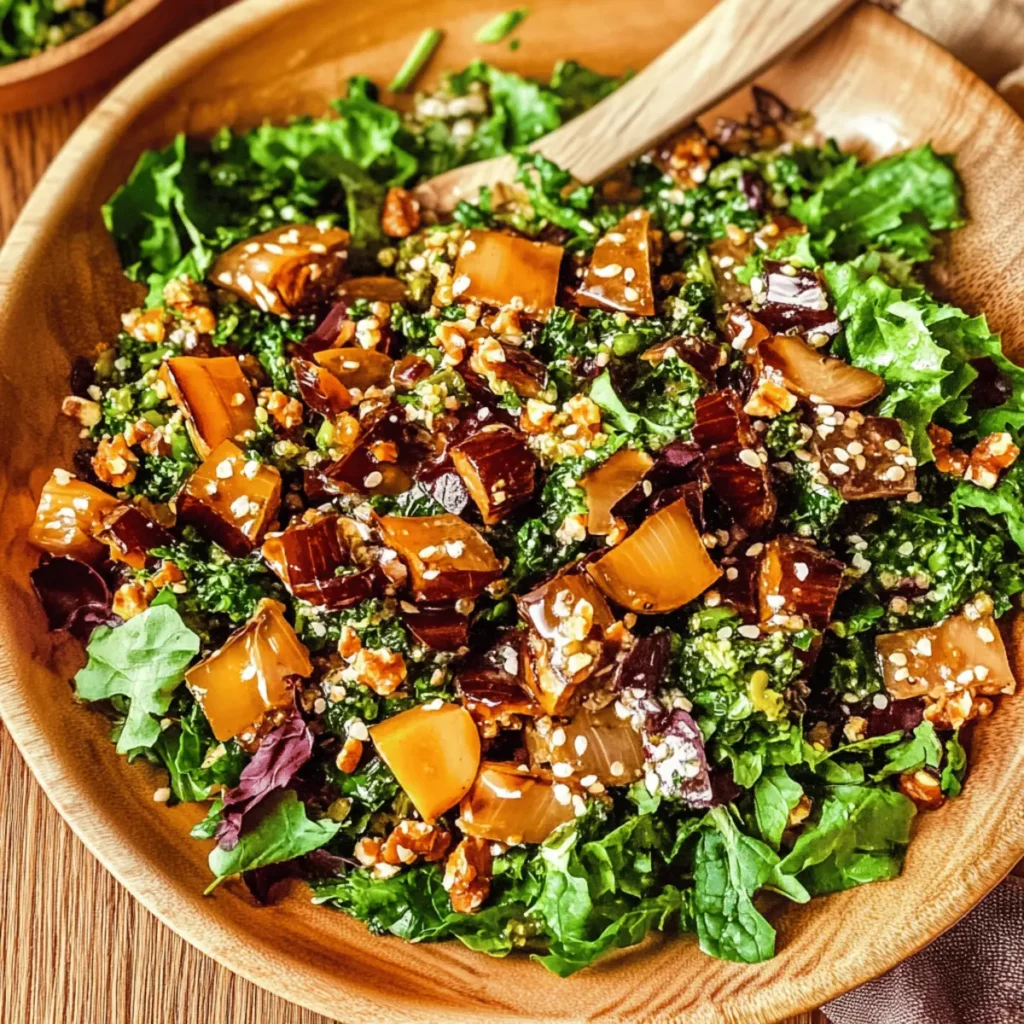 Warm Winter Salad with Roasted Shallot Dressing