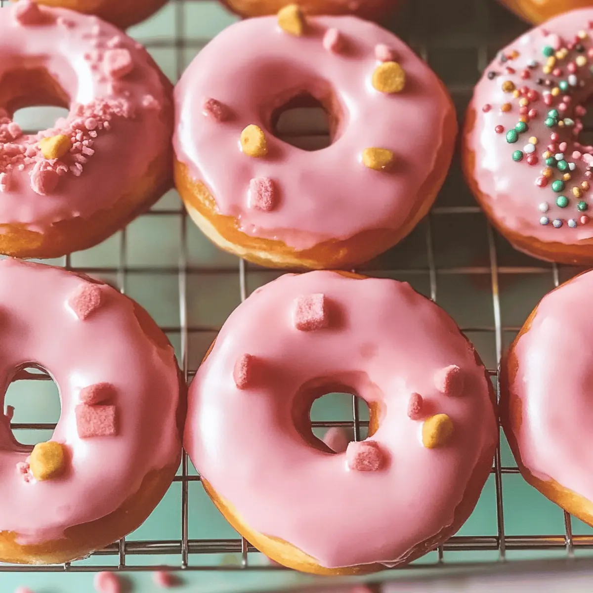 Mini donuts vermelho e rosa