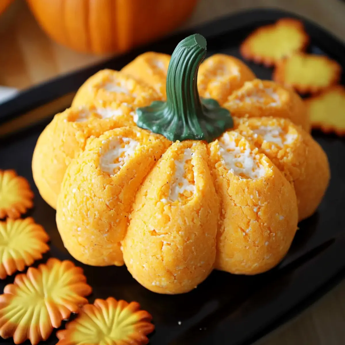Delicious Pumpkin Shaped Cheese Ball for Your Fall Gatherings