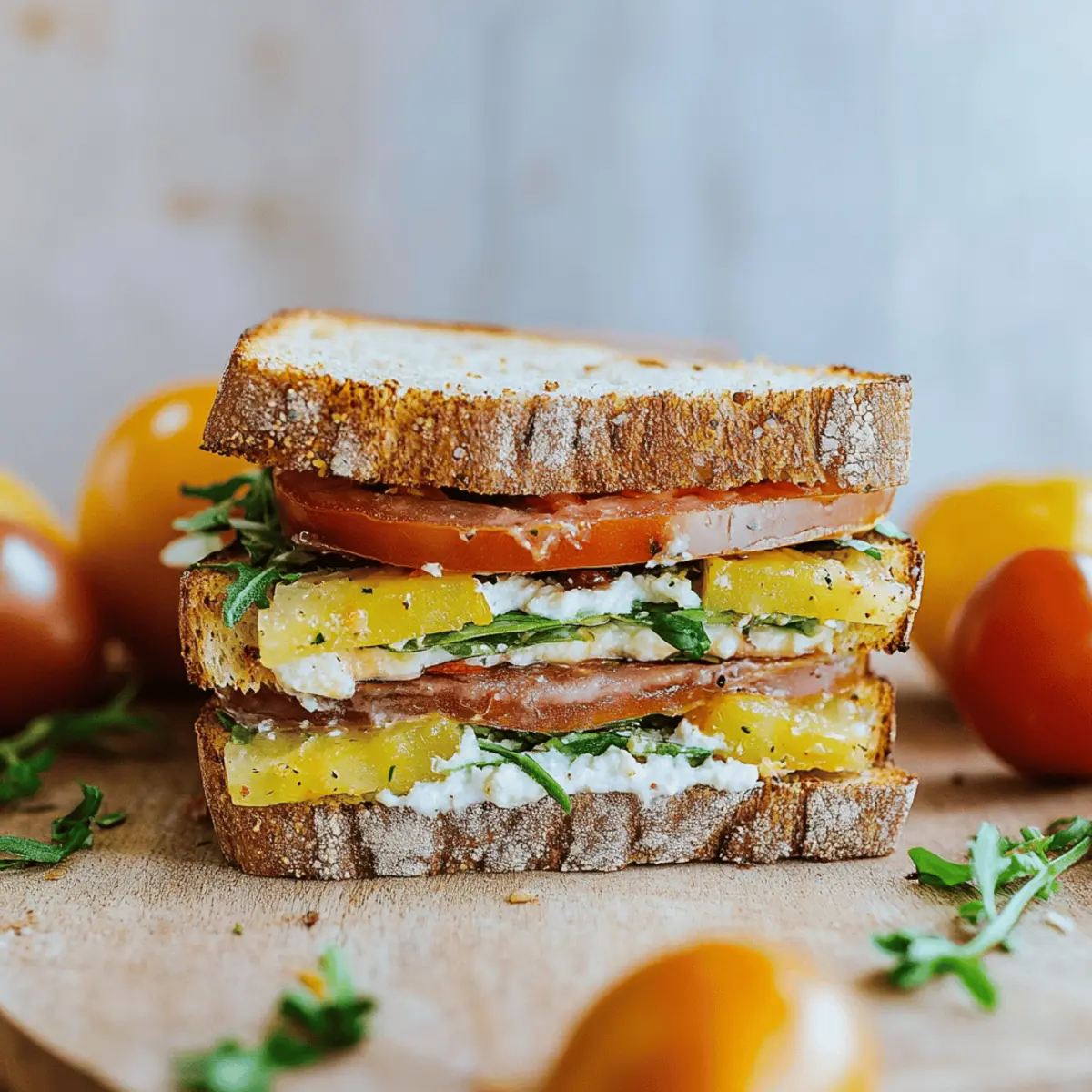 The Best Tomato Sandwich Recipe with Heirloom Tomatoes and Chives