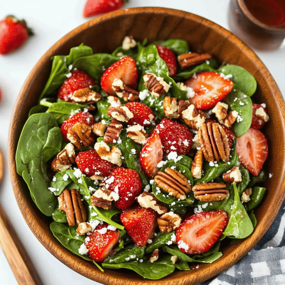 Delicious Spinach Strawberry Salad with Pecans Recipe Easy to Make