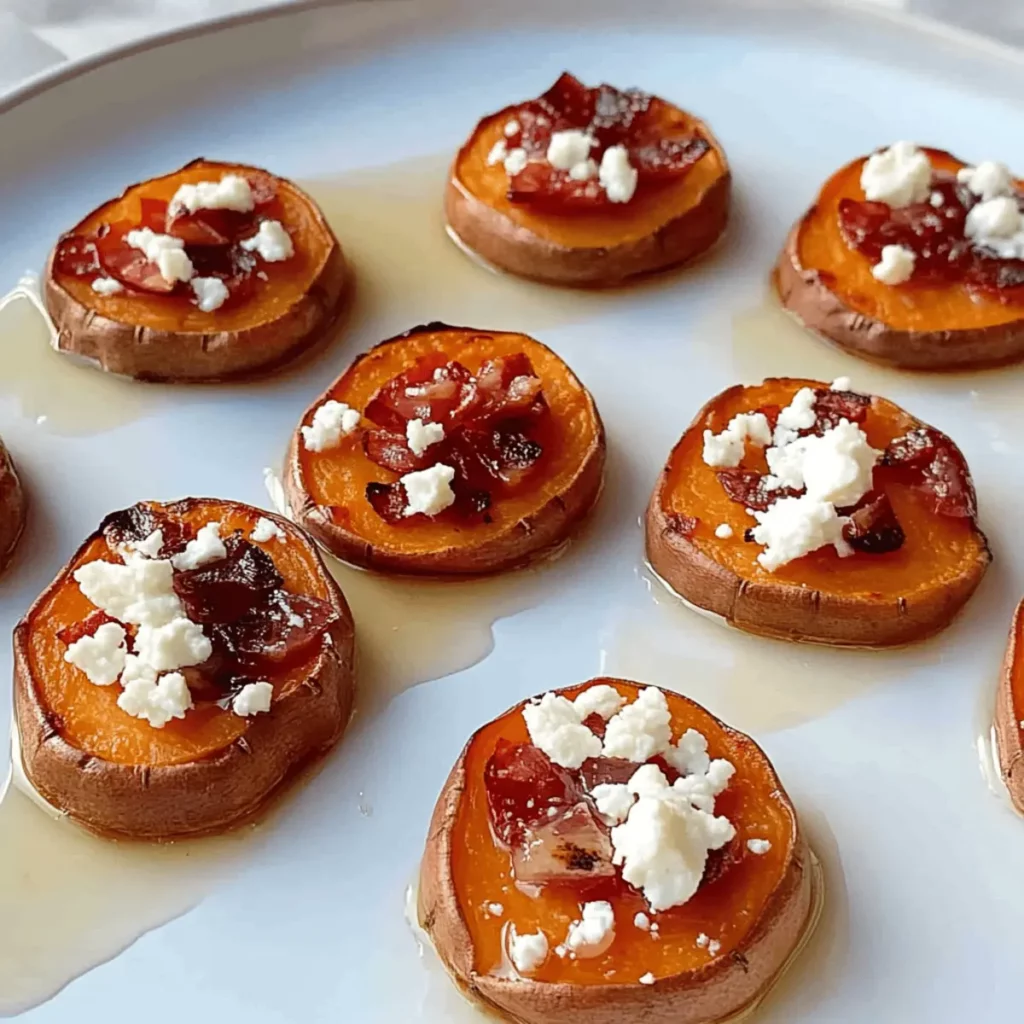 Sweet Potato Rounds with Honey & Feta Crumble