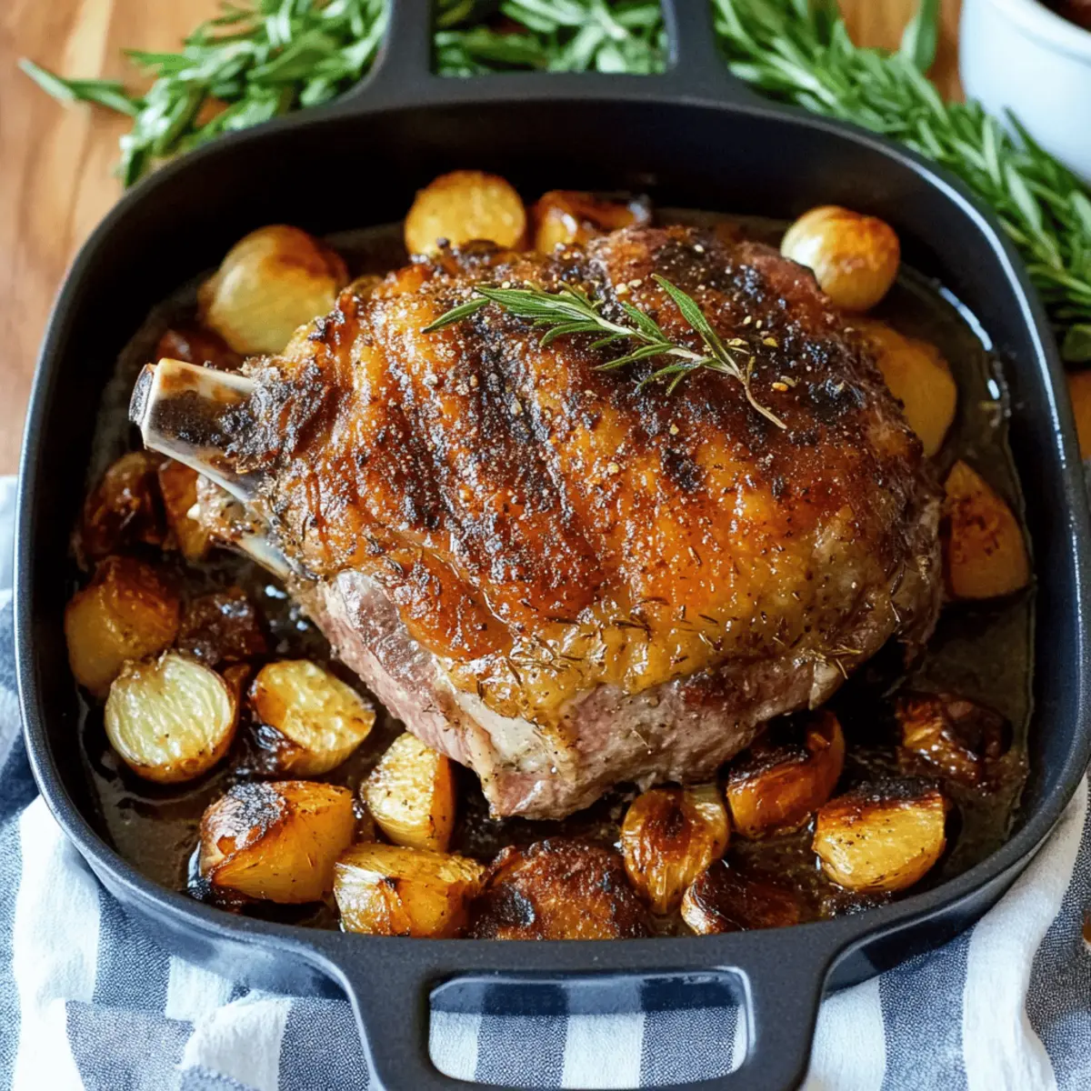 Simple Rosemary and Garlic Lamb Shoulder Made in One Pan Recipe