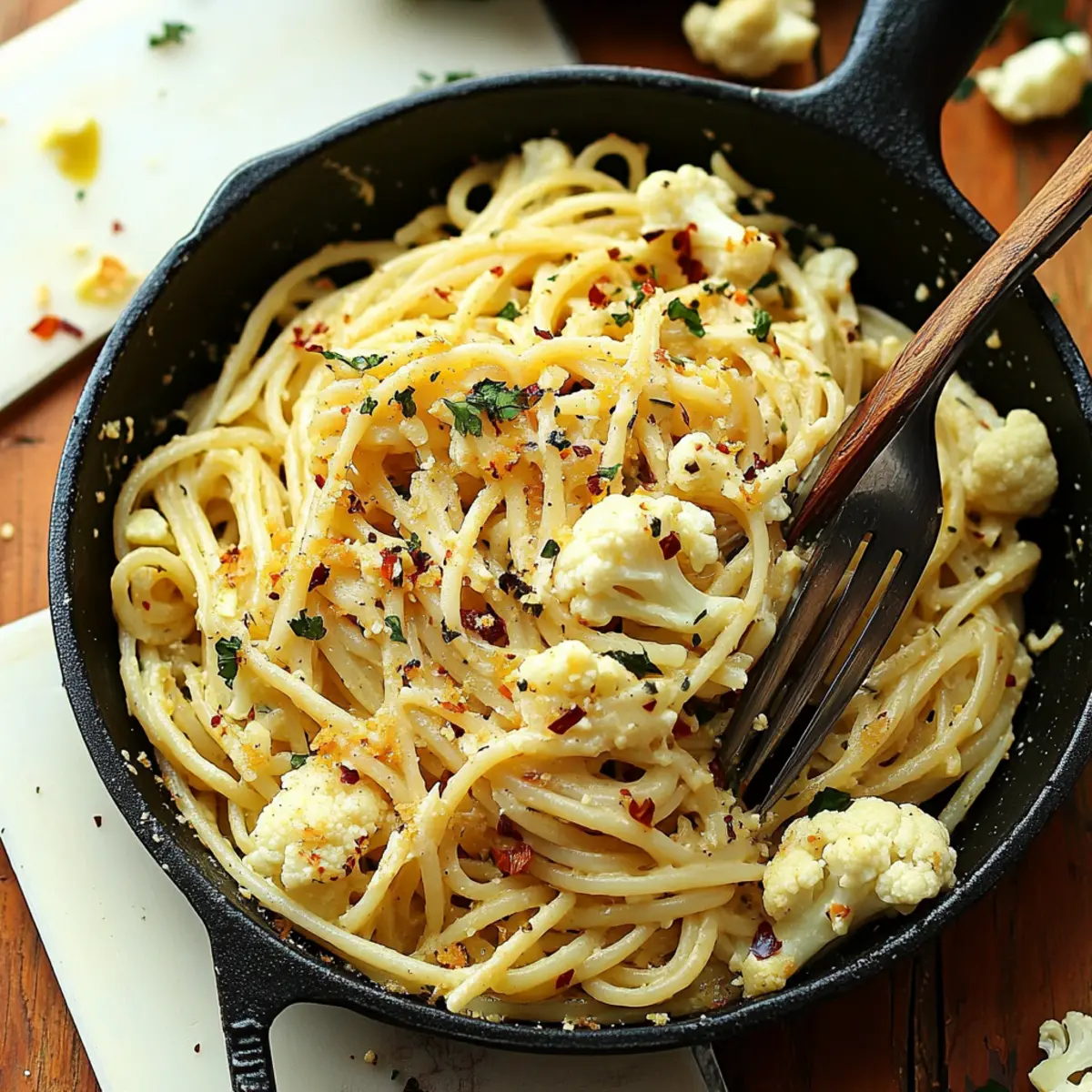 Aglio e Olio Pasta with Cauliflower and Toasted Pine Nuts Recipe