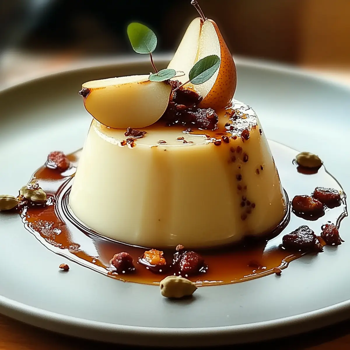 Delicious Cardamom Panna Cotta with Poached Pears Recipe