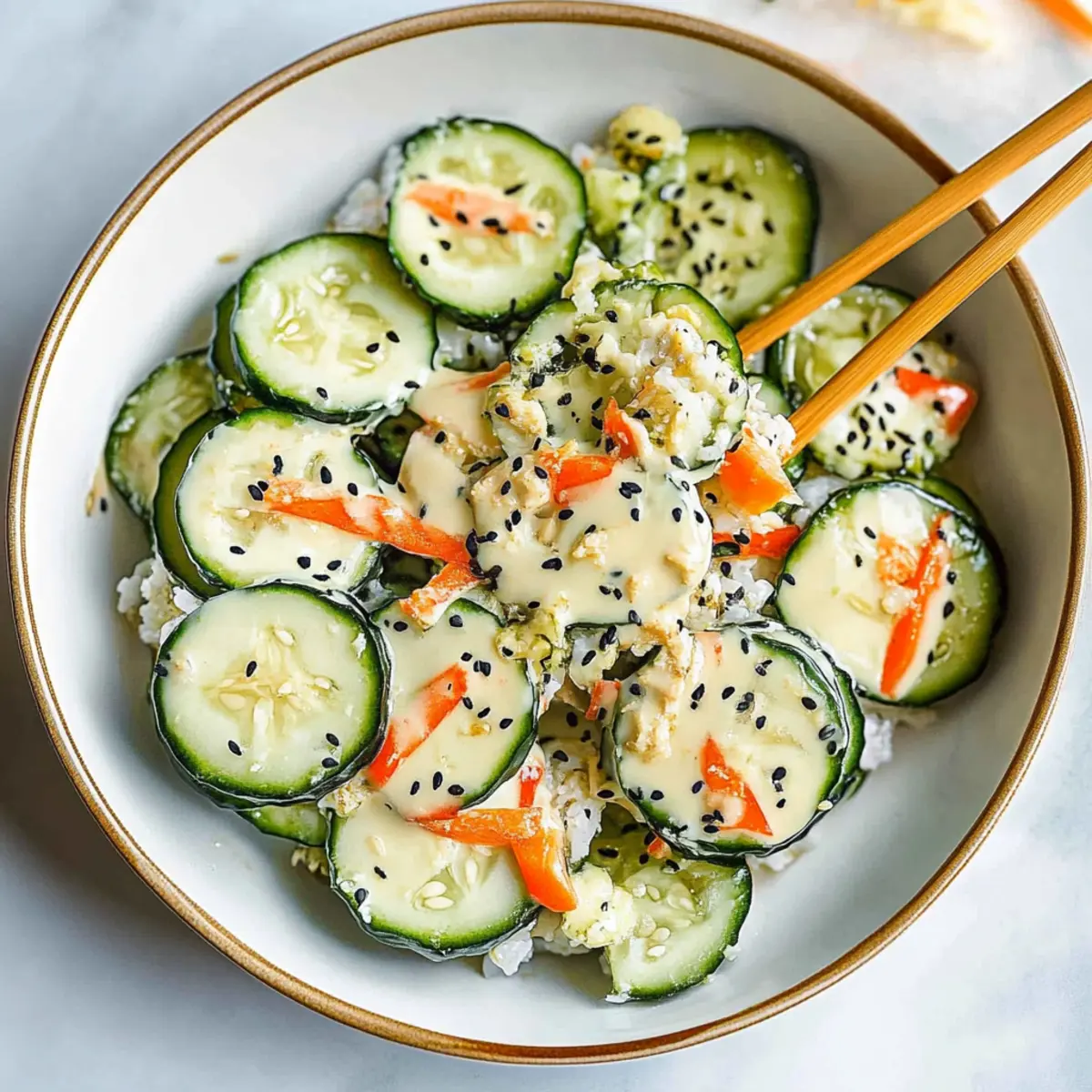 Refreshing California Roll Cucumbers Salad Recipe in 15 Minutes