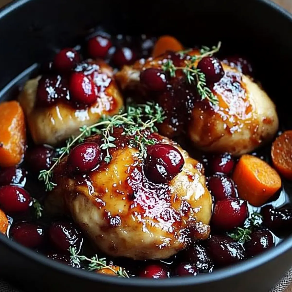 Cranberry Glazed Chicken with Carrots & Sweet Potatoes