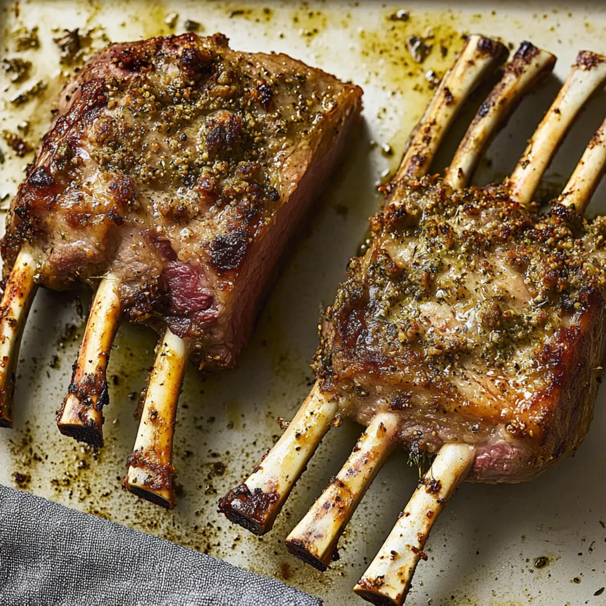 Savory Roast Rack of Lamb with Garlic and Rosemary Marinade