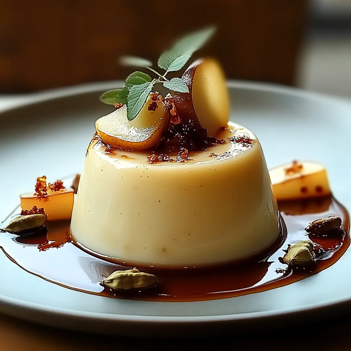 Delicious Cardamom Panna Cotta with Poached Pears Recipe