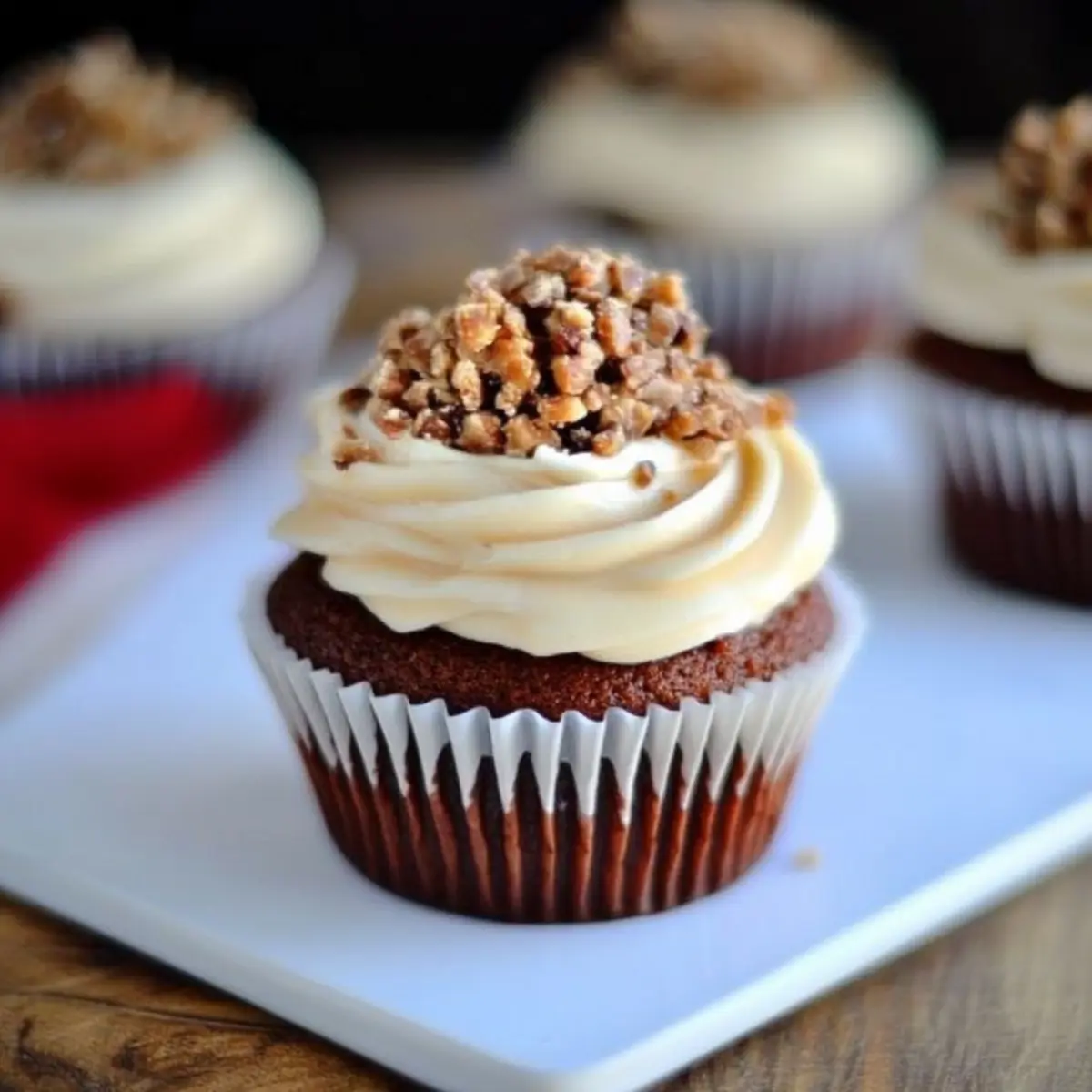 Delicious Toffee Crunch Cupcakes with Ganache and Caramel Frosting