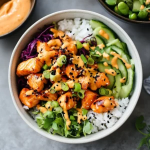 Bang Bang Salmon Bites Bowls