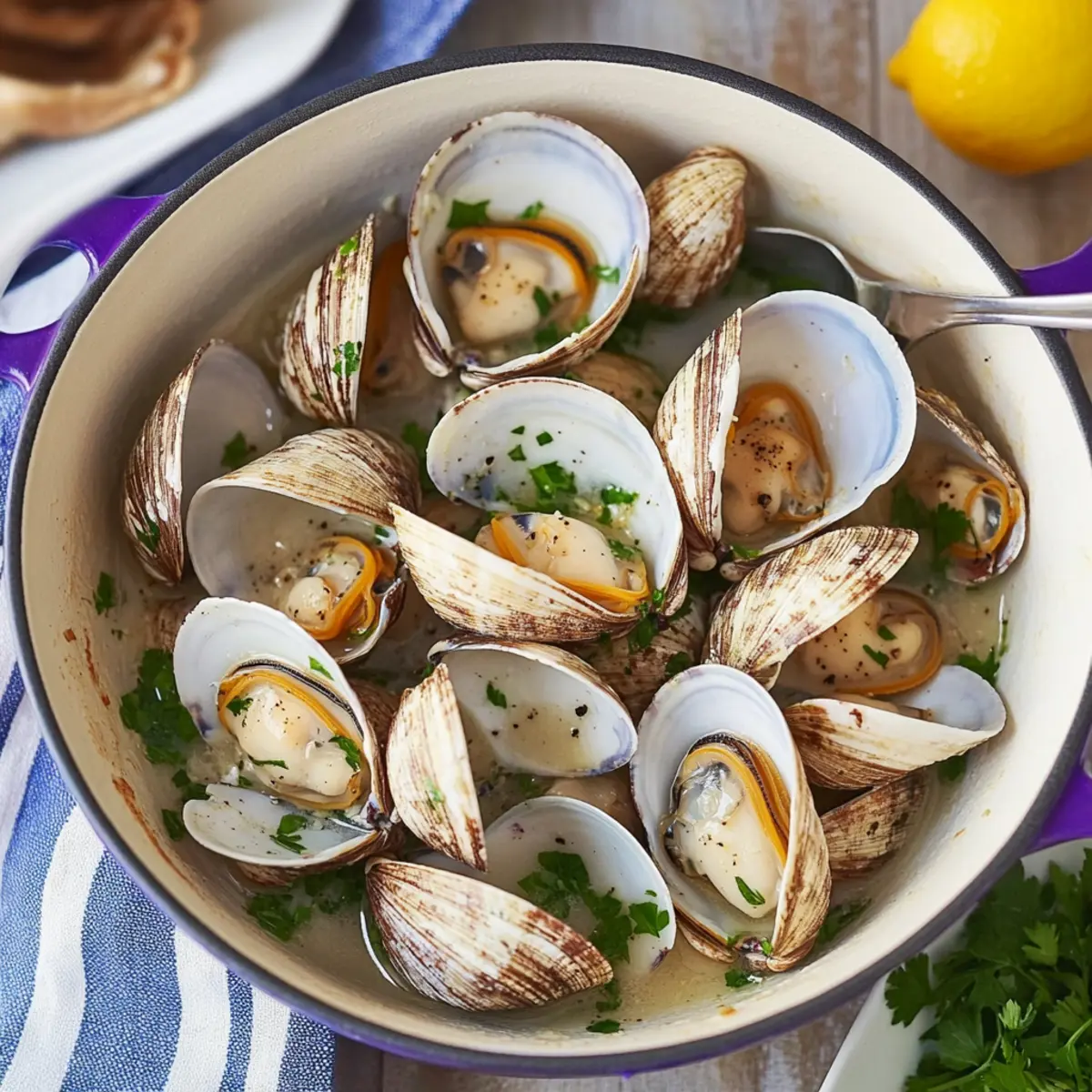 Best Ever Garlic Butter Steamed Clams