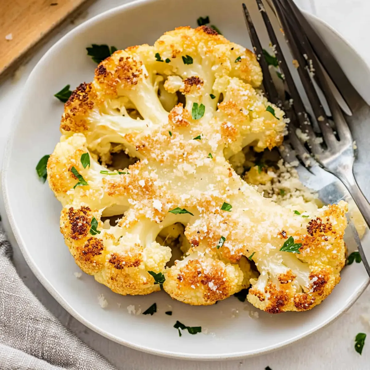Crispy Parmesan Cauliflower Steaks Baked to Perfection