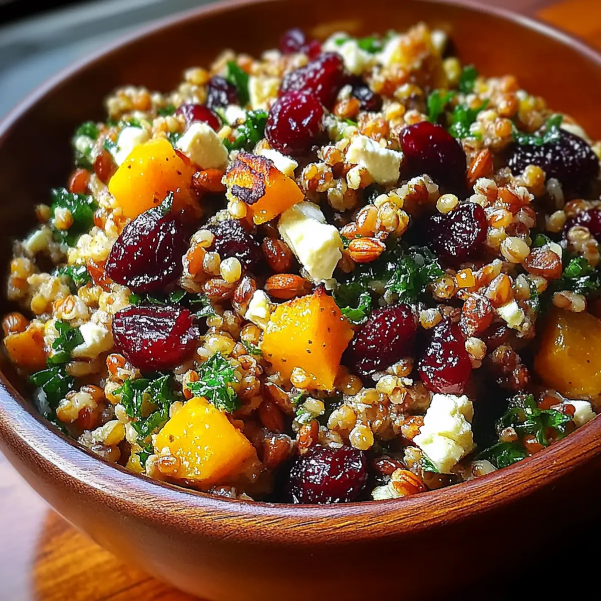 Colorful Autumn Harvest Grain Salad with Cranberries Recipe