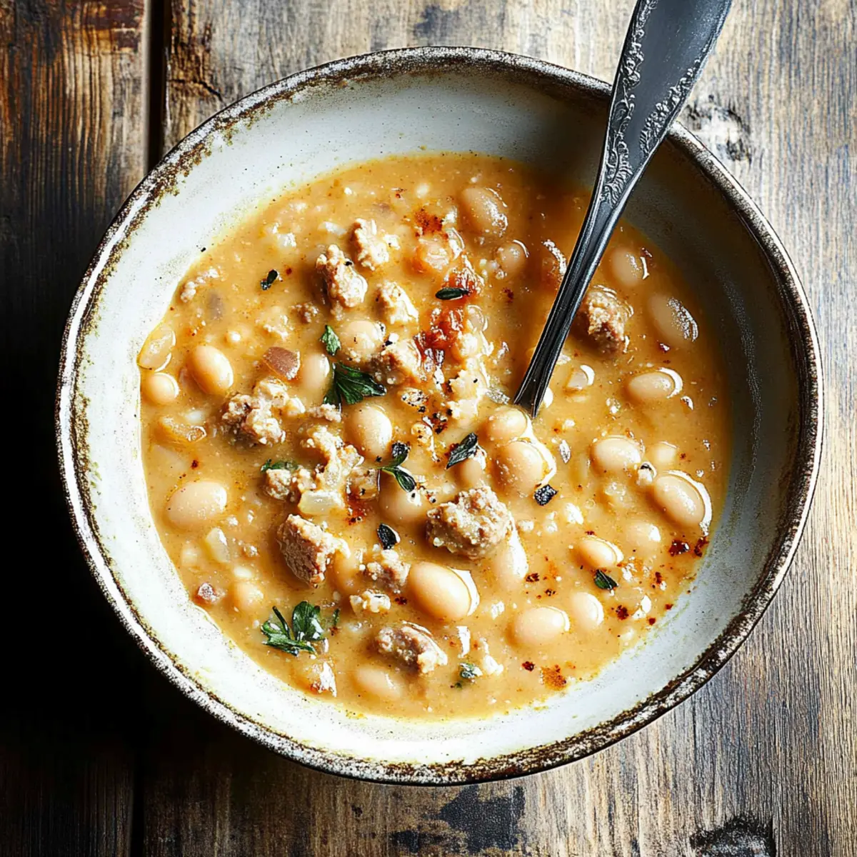 Creamy Bean Soup with Sausage Perfect for Cozy Nights