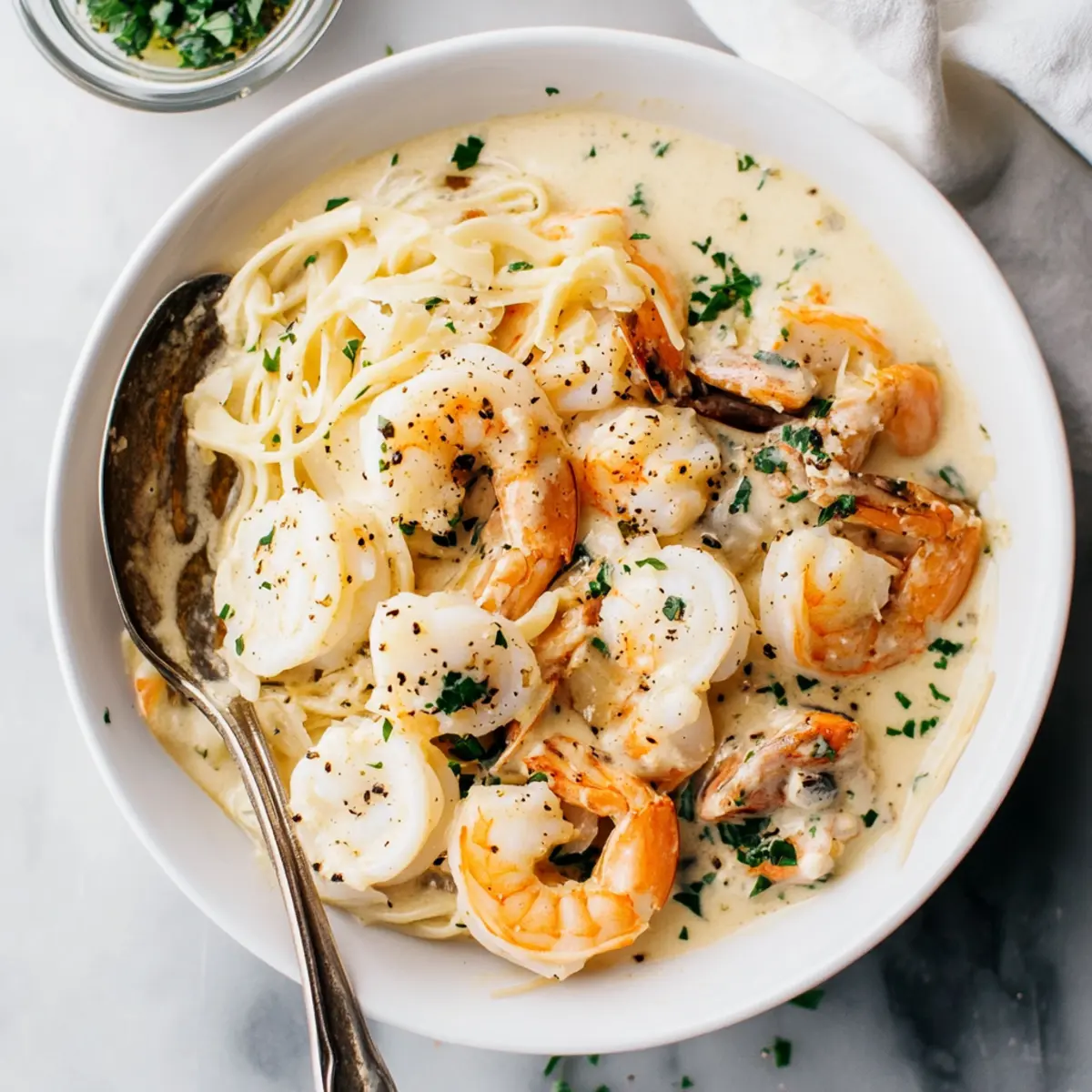 Seafood Medley Garlic Cream Sauce