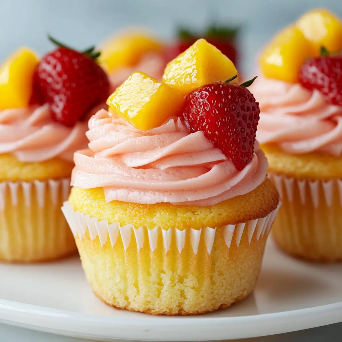 Delicious Mango Strawberry Sunset Cupcakes Recipe for Summer Treats