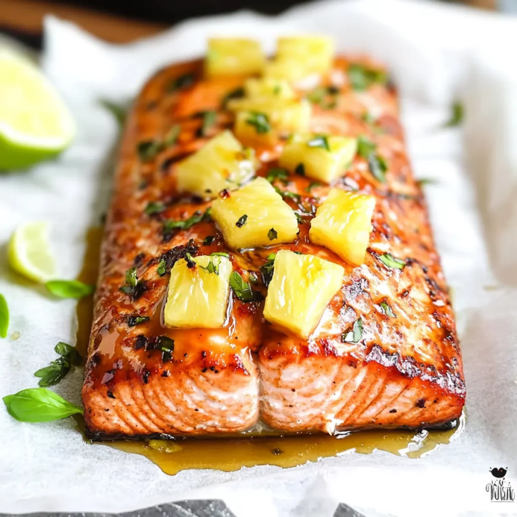 Honey Pineapple Glazed Salmon