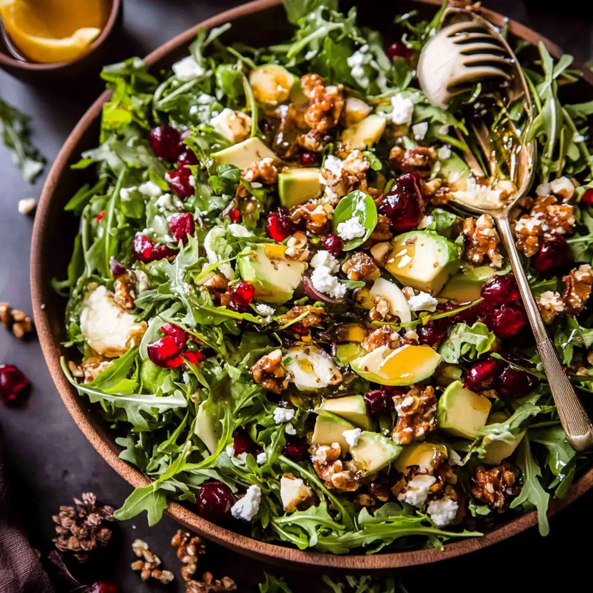 Winter Christmas Salad with Honey Mustard Dressing