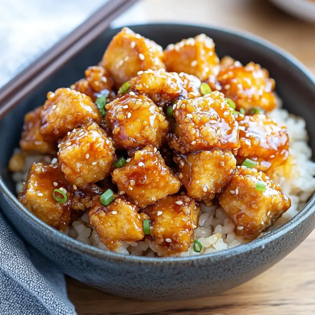 Crispy Honey Garlic Tofu