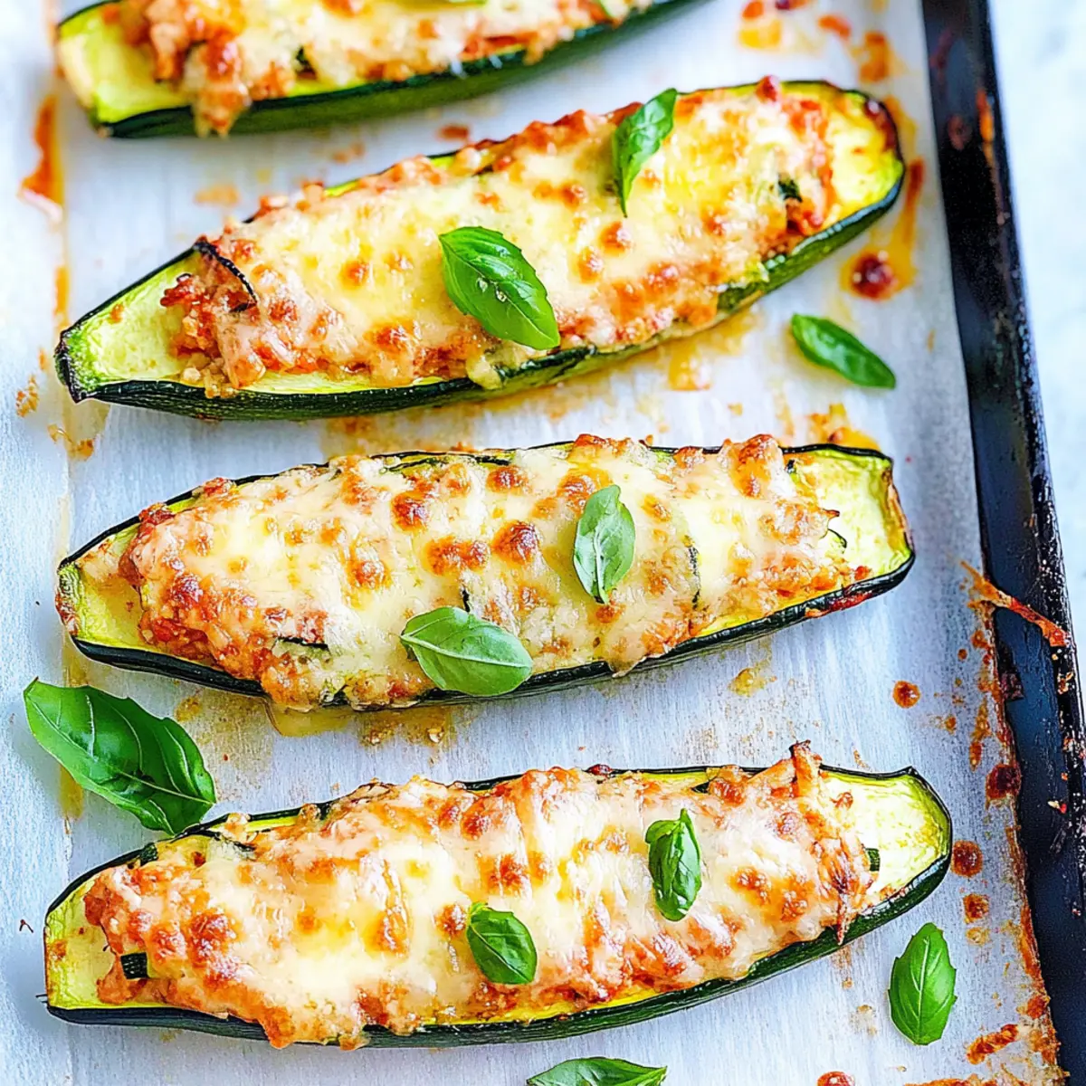 Cheese Stuffed Zucchini Boats
