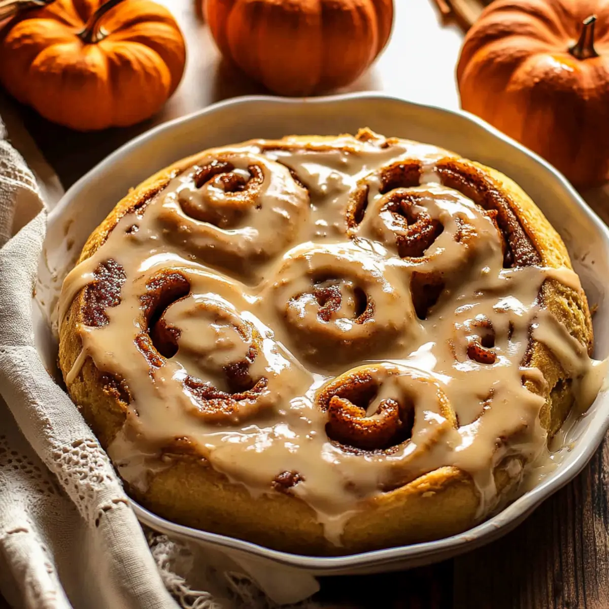 Pumpkin Spice Latte Cinnamon Rolls with Creamy Coffee Icing