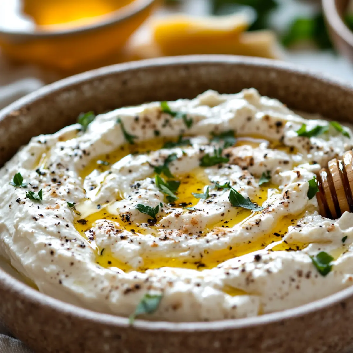 Delicious Ricotta Dip with Hot Honey and Apple Grape Salad Recipe