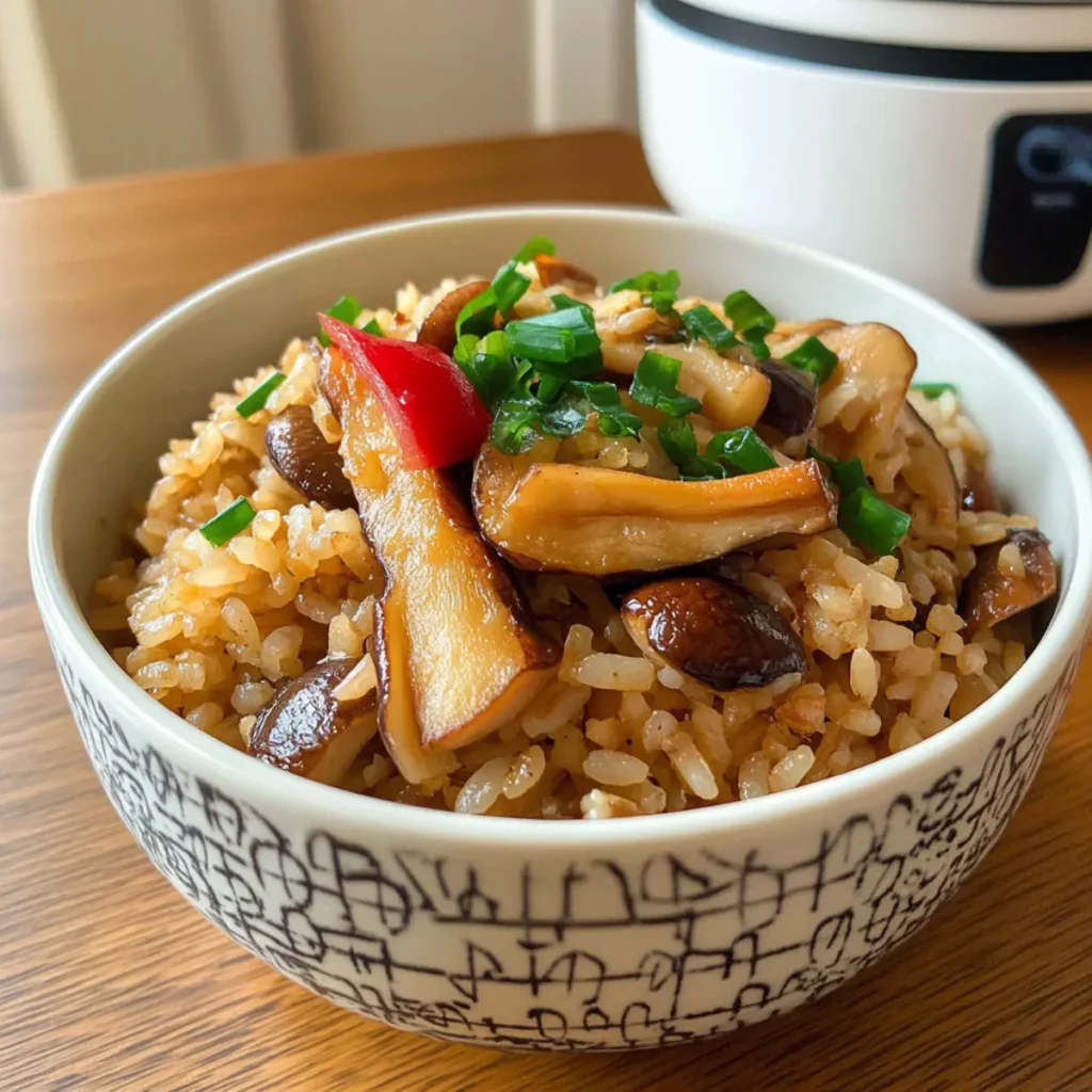 One-Pot Soy Sauce Mushroom Rice