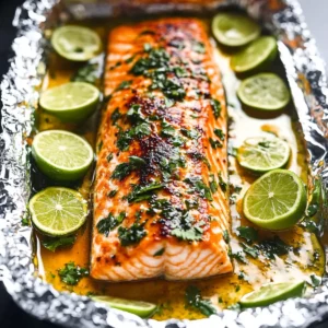 Honey Cilantro Lime Salmon in Foil