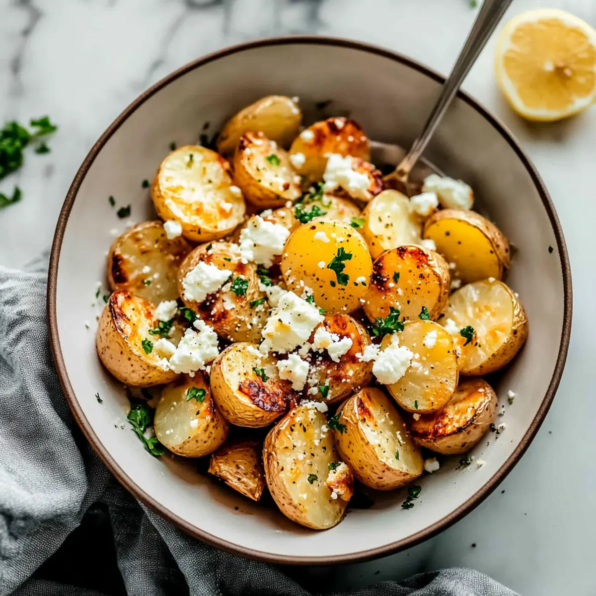 Lemon Feta Roasted Potatoes Recipe for Perfect Greek Flavor