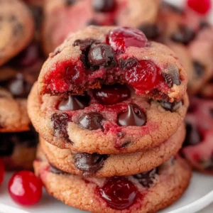 Heavenly Maraschino Cherry Chocolate Chip Cookies