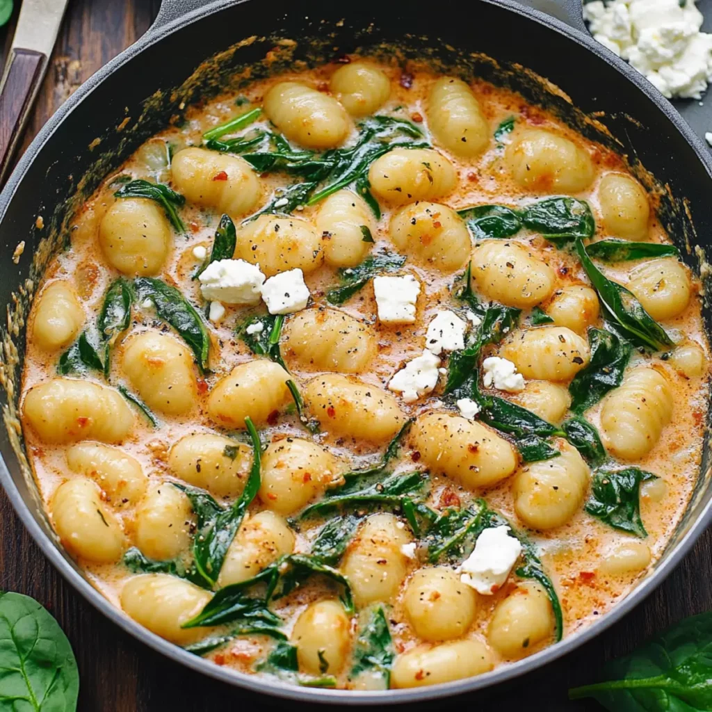 Creamy Gnocchi with Spinach and Feta