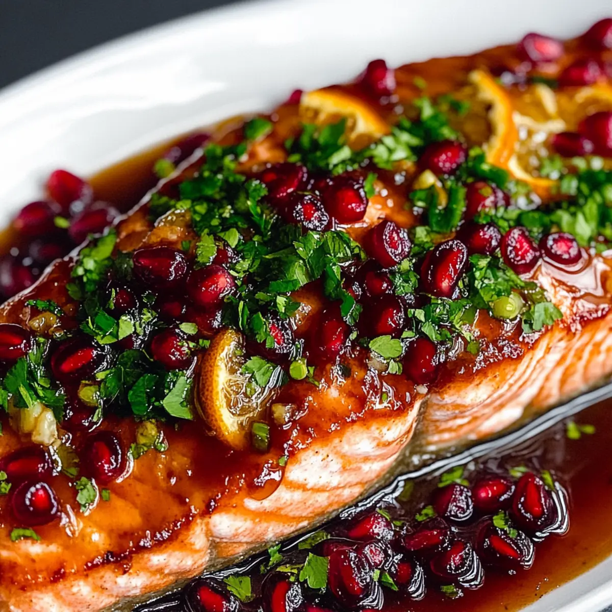 Pomegranate & Orange Glazed Salmon for a Festive Christmas Dinner