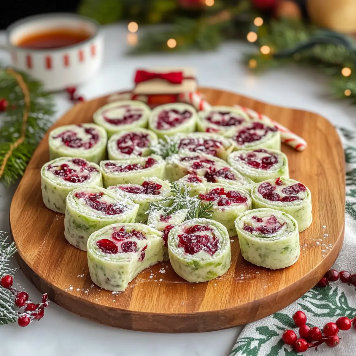 Festive Christmas Cranberry Roll Ups with Feta and Cream Cheese