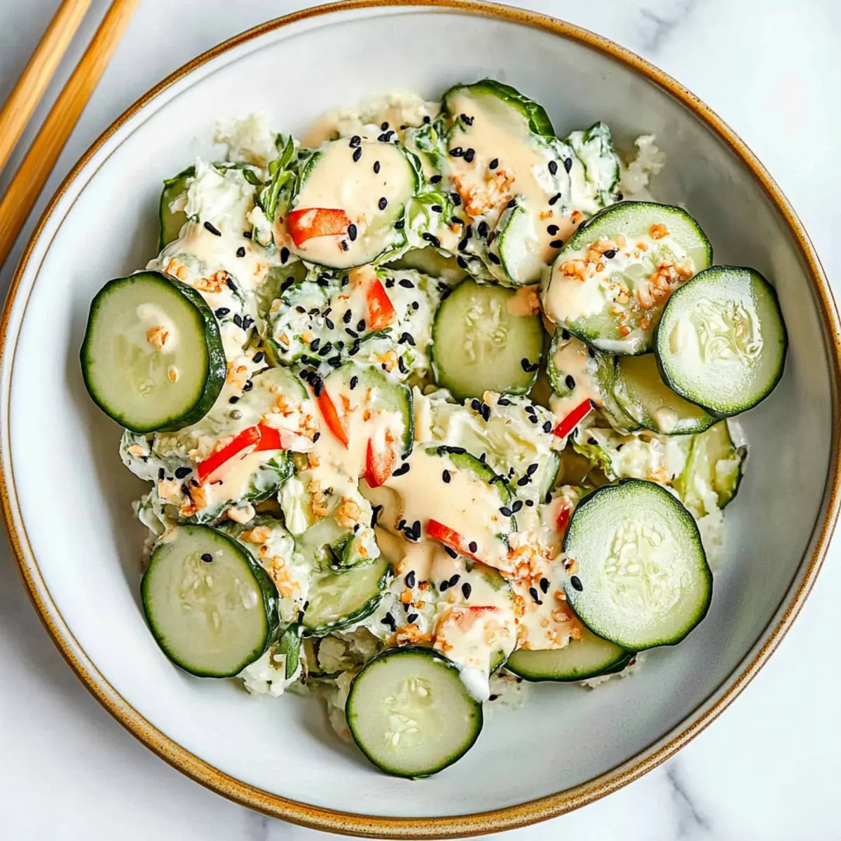 Refreshing California Roll Cucumbers Salad Recipe in 15 Minutes